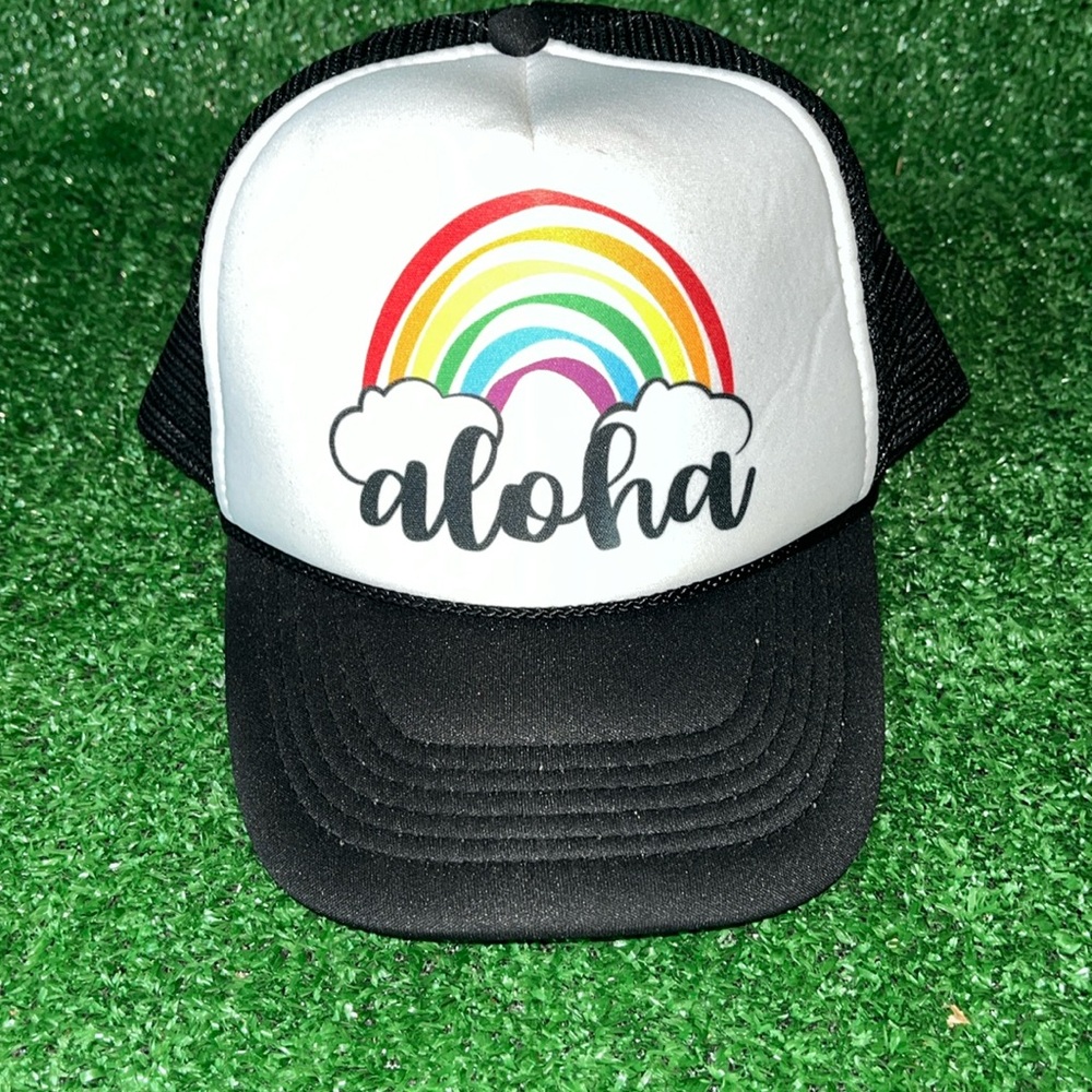 Vintage Hawaii  ALOHA Rainbow 🌈 Snapback Trucker Hat NISSUN CAP